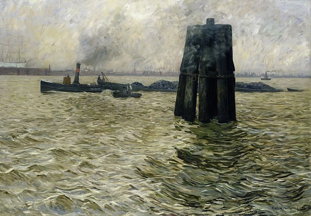 Leopold von Kalckreuth-40-Nel porto di Amburgo (1894) - Hamburger Kunsthalle